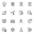 Education and science line icons set Royalty Free Stock Photo