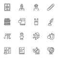 Education and science line icons set Royalty Free Stock Photo