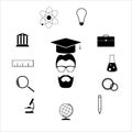 Education and science professor concept vector set