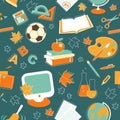 Education seamless background in outline style