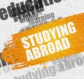 Studying Abroad on Brickwall. Royalty Free Stock Photo