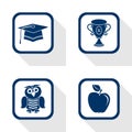 Education set flat icon Royalty Free Stock Photo