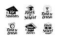 Education set of labels or icons. School, college concept. Lettering vector illustration