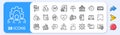 Education, Shipment and Alarm line icons. For web app, printing. App line icons. Vector