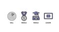 Education and Skill Development Icons Set Royalty Free Stock Photo