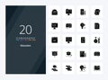 20 Education Solid Glyph icon for presentation. Vector icons illustration Royalty Free Stock Photo
