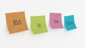 Education spelled out on post it notes Royalty Free Stock Photo