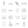 Education, sport, animal and other web icon in outline style.medicine, library, security icons in set collection.