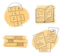 Education and study icon. Presentation signs
