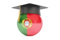 Education and study in Portugal concept, 3D rendering Royalty Free Stock Photo