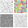 100 education technology icons set vector variant