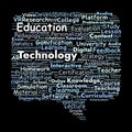 Education and Technology Word Cloud. Key Concepts in Modern Learning and Innovation Royalty Free Stock Photo