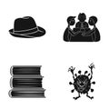 Education, textiles, hygiene and other web icon in black style.fiction, diseases, business icons in set collection.