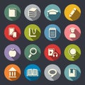 Education theme icons. Flat Royalty Free Stock Photo