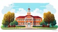 Education, Training Area, School Building Vector Illustration Royalty Free Stock Photo