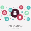 Education trendy circle template with