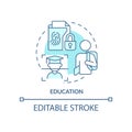 Education turquoise concept icon Royalty Free Stock Photo