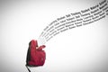 Education Typography Coming out of the School Bag on White Background Royalty Free Stock Photo