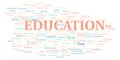 Education typography word cloud create with the text only Royalty Free Stock Photo