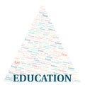 Education typography word cloud create with the text only Royalty Free Stock Photo