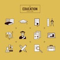 Education Vector Icon Set Royalty Free Stock Photo