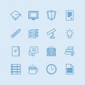 Education vector icons set. Education, students or