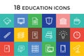 Education vector icons set. Science, students or