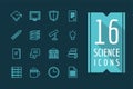 Education vector icons set. Science, students or