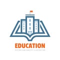 Education - vector logo template concept illustration. Book learning creative sign. Emblem for school or university.