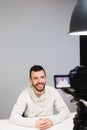 Education video blog filming backstage tutorial Royalty Free Stock Photo