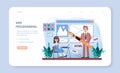 IT education web banner or landing page. Students learn programming Royalty Free Stock Photo