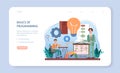 IT education web banner or landing page. Students learn programming Royalty Free Stock Photo