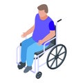 Education wheelchair boy icon, isometric style Royalty Free Stock Photo