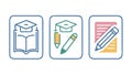 Education and Writing Tools Icons, vector design Generative AI Royalty Free Stock Photo