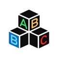 Educational Alphabet Cube Icon Royalty Free Stock Photo