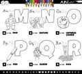 educational alphabet letters cartoon set from M to R coloring page Royalty Free Stock Photo