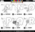 educational alphabet letters cartoon set from M to R coloring page Royalty Free Stock Photo