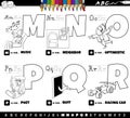 educational alphabet letters cartoon set from M to R coloring page Royalty Free Stock Photo