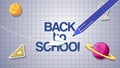 Educational Back to School Animated background with science and educational elements. School and education concept.