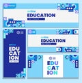 Educational banners Flat isometric vector illustration isolated on the background.