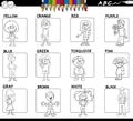 Educational basic colors set for coloring