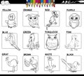 Educational basic colors set coloring book worksheet