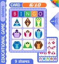 Level Bingo shapes owls 6