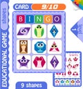 Level Bingo shapes owls 9