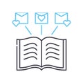 educational books distribution line icon, outline symbol, vector illustration, concept sign Royalty Free Stock Photo