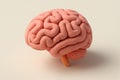 Educational brain model made from clay or rubber material, highlighting various regions in muted tones on a light background Royalty Free Stock Photo