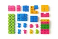 Educational building blocks and gears for learning and development Royalty Free Stock Photo