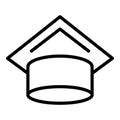 Educational cap icon outline vector. Academic hat