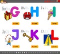 Educational cartoon alphabet letters for children Royalty Free Stock Photo