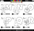 Educational cartoon alphabet letters set from M to R color book page Royalty Free Stock Photo